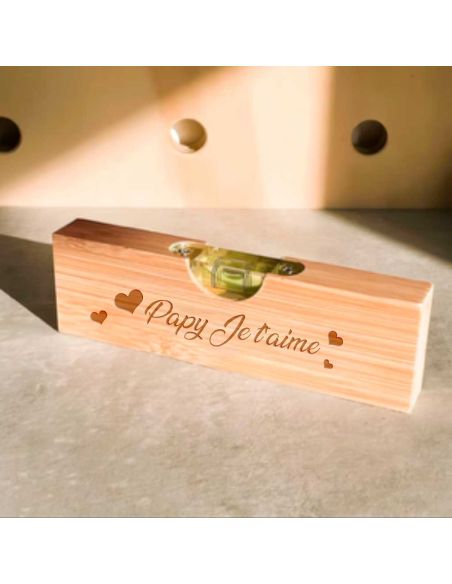 Décapsuleur niveau à bulle multifonction personnalisé 'Papy Je t'aime'