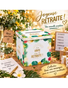 Urne "Joyeuse Retraite" Tropical - Dimensions : 20 x 20 x 20 cm 2