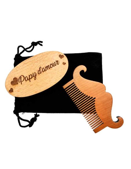Kit brosse et peigne à barbe personnalisé pour Papy