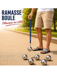 Ramasse Boule de Pétanque Aimanté " Pétanque au Soleil " 2