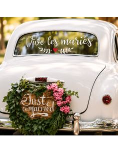 Sticker de Vitre Voiture "Vive les mariés" - Dimensions  74 x 24 cm 2