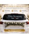Sticker de Vitre Voiture "Vive les mariés" - Dimensions74 x 24 cm