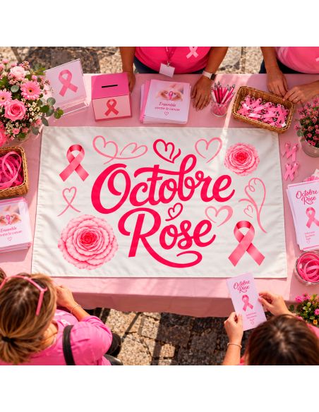 Banderole décorative Octobre Rose 80x120 cm