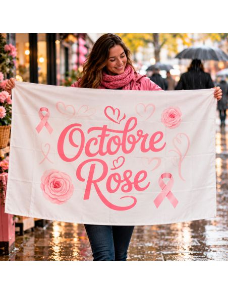 Banderole décorative Octobre Rose 80x120 cm