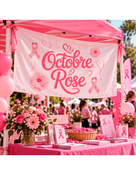 Banderole décorative Octobre Rose 80x120 cm