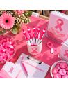 Lot de 5 Stylos bille avec ruban rose de sensibilisation - Octobre Rose