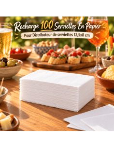 100 Serviettes En Papier Pour Distributeur de serviettes - Dimensions : 12 x 8 cm 2