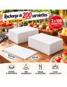 2 Packs de 100 Serviettes En Papier Pour Distributeur de serviettes - Dimensions : 12 x 8 cm