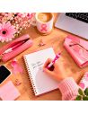 Lot de 25 Stylos bille avec ruban rose de sensibilisation - Octobre Rose