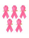 Lot de 5 Rubans roses de sensibilisation - Broche de soutien Octobre Rose