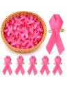 Lot de 5 Rubans roses de sensibilisation - Broche de soutien Octobre Rose