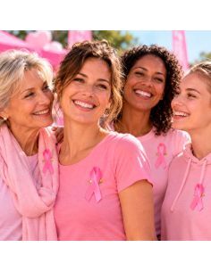 Lot de 5 Rubans roses de sensibilisation - Broche de soutien Octobre Rose 2