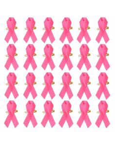 Lot de 25 Rubans roses de sensibilisation - Broche de soutien Octobre Rose