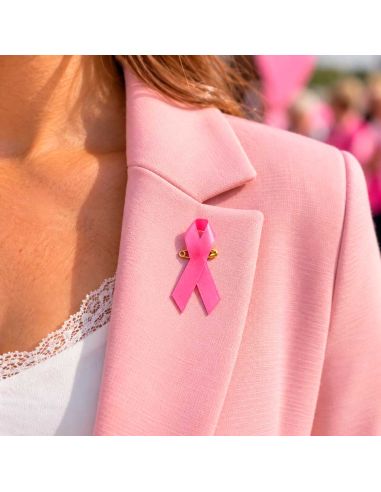 Lot de 100 Rubans roses de sensibilisation - Broche de soutien Octobre Rose