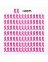 Lot de 100 Rubans roses de sensibilisation - Broche de soutien Octobre Rose