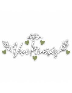 Sticker voiture 'Vive les mariés' floral - Décoration mariage chic