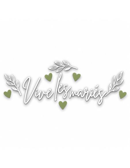Sticker voiture 'Vive les mariés' floral - Décoration mariage chic