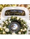 Sticker voiture 'Vive les mariés' floral - Décoration mariage chic
