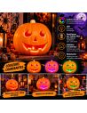 Décoration Halloween Citrouille Lumineuse - Dimensions : 23 x 22 cm
