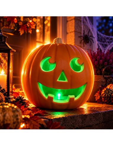 Décoration Halloween Citrouille Lumineuse - Dimensions : 23 x 22 cm