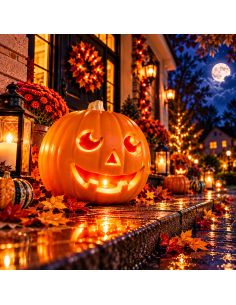 Décoration Halloween Citrouille Lumineuse - Dimensions : 23 x 22 cm 2