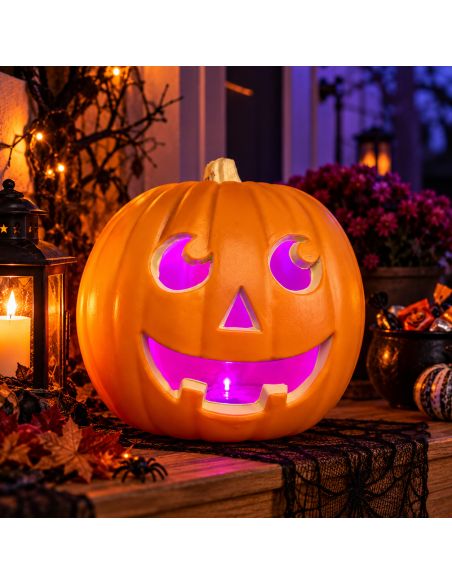 Décoration Halloween Citrouille Lumineuse - Dimensions : 23 x 22 cm