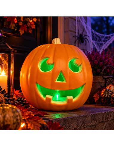 Décoration Halloween Citrouille Lumineuse - Dimensions : 23 x 22 cm