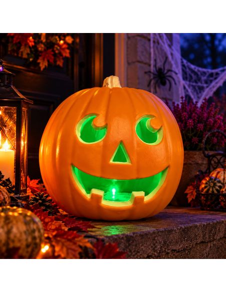 Décoration Halloween Citrouille Lumineuse - Dimensions : 23 x 22 cm
