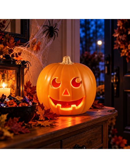 Décoration Halloween Citrouille Lumineuse - Dimensions : 23 x 22 cm
