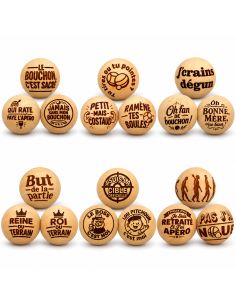 Lot de 3 Cochonnets de Pétanque en Bois Poli avec Message