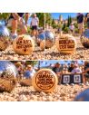 Lot de 3 Cochonnets de Pétanque en Bois Poli avec Message
