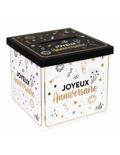 Urne "Joyeux Anniversaire" Happy Party - Dimensions : 20 x 20 x 20 cm