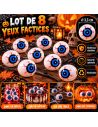 Lot de 8 yeux Factices en Plastique - Diamètre : 3 cm
