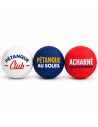 Lot de 3 Cochonnets Pétanque Club - Couleurs : Bleu, Blanc, Rouge