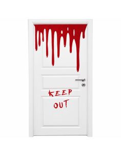 Décoration de porte Halloween sanglant motif Keep Out