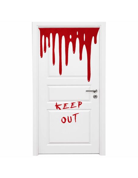 Décoration de porte Halloween sanglant motif Keep Out