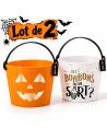 Seaux à bonbons Halloween - Lot de 2 paniers collector