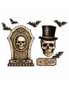 Lot de 4 Stickers Muraux Halloween - Décoration Gothique - 2 variations disponibles
