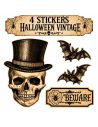 Lot de 4 Stickers Muraux Halloween - Décoration Gothique - 2 variations disponibles