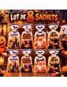 Lot de 8 Sachets Cadeaux Halloween - Emballages à Friandises