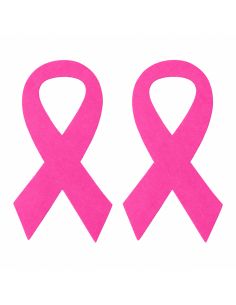 Lot de 2 Rubans en feutre rose - Symbole Octobre Rose