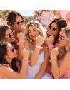 Lot Bracelets pour EVJF - 6 roses et 1 Blanc - Taille Unique