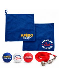 Mini Pack Pétanque 3-en-1 : Ramasse-boule Aimanté, Duo de Chiffonnettes Microfibres et 3 Buts Homologués – Accessoires Essentiel