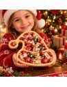 Plateau de Service en Bois Naturel Forme Bonnet de Noël