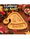 Plateau de Service en Bois Naturel Forme Bonnet de Noël