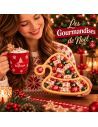 Plateau de Service en Bois Naturel Forme Bonnet de Noël