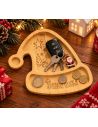 Plateau de Service en Bois Naturel Forme Bonnet de Noël