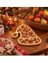 Plateau de Service en Bois Naturel Forme Bonnet de Noël
