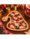 Plateau de Service en Bois Naturel Forme Bonnet de Noël
