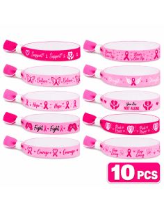 Lot de 10 Bracelets Espoir et force - Octobre Rose